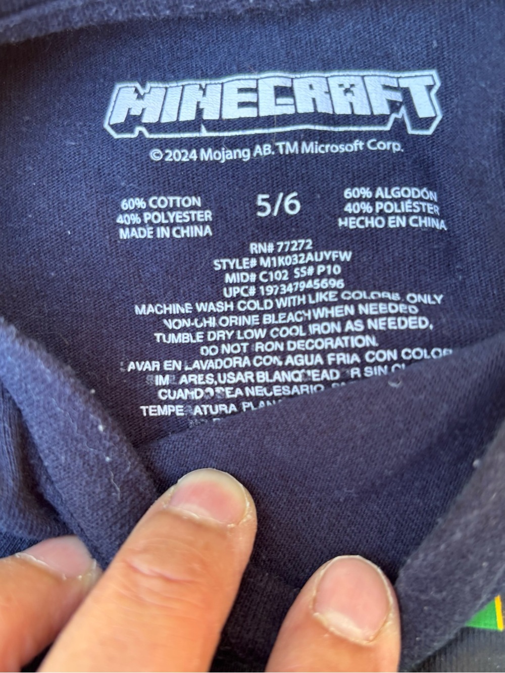 Minecraft Graphic Tee in Navy-Adventure is An Attitude-Boys size 5 - Picture 2 of 4
